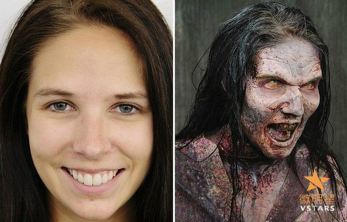 微明星网 丧尸 化妆 重口味 对比照