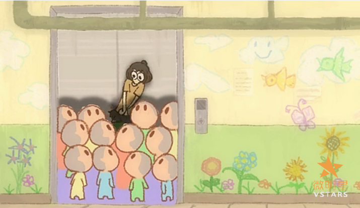 微明星网 创意动画 微电影 电梯口