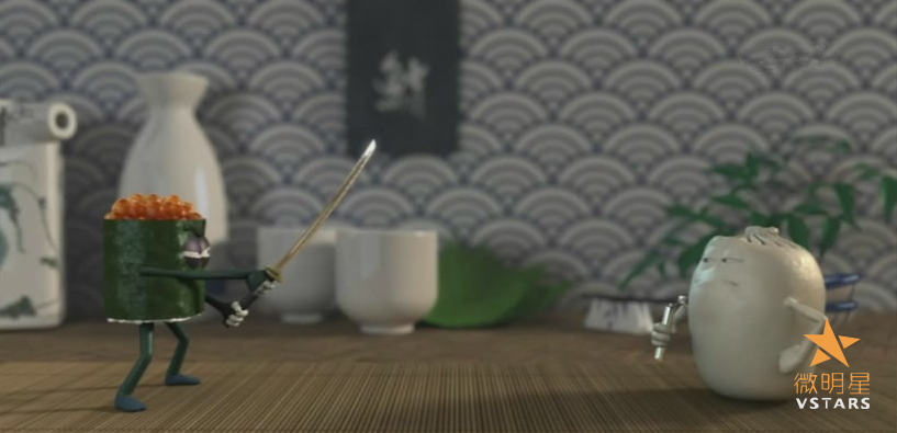 创意动画 微电影 包强大战寿司人 微明星网