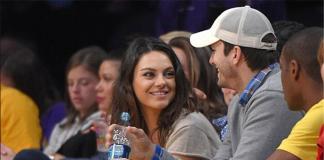 艾什顿·库彻疑似成婚 米拉·库妮丝秀婚戒